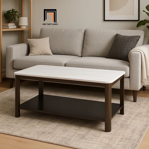 bàn sofa phòng khách chữ nhật mặt đá trắng, bàn sofa 1m x 50 phòng khách