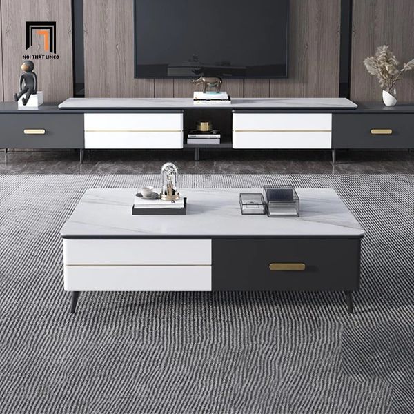 bàn sofa sang trọng 1m x 50 mặt đá trắng, bàn sofa đẹp cho chung cư