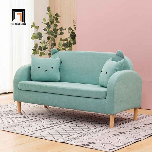 bộ ghế sofa shop tiệm nhỏ gọn, set ghế sofa bọc nỉ màu xanh ngọc