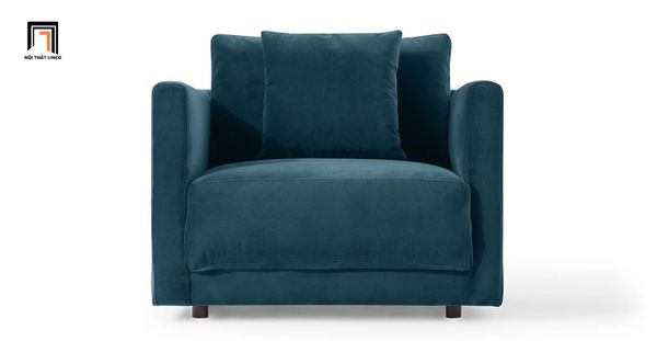 ghế sofa đơn giá rẻ, sofa đơn vải nhung nỉ xanh dương cho gia đình