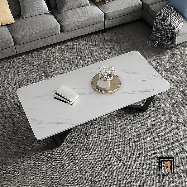 bàn sofa mặt đá chữ nhật trắng 1m x 50, bàn trà gia đình cao cấp