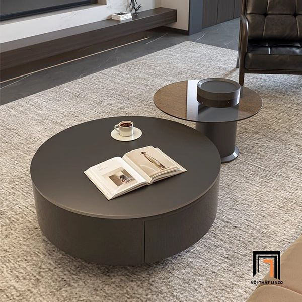 cặp 2 bàn sofa phòng khách hiện đại, cặp bàn sofa mặt tròn