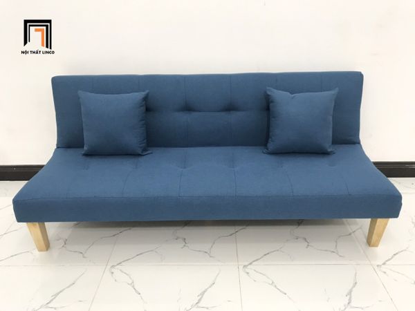 sofa giường, sofa bed, ghế sofa giường nằm, sofa giường 1m72, sofa giường vải bố, ghế sofa gấp gọn xanh dương