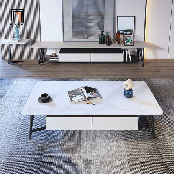 bàn sofa phòng khách mặt đá đen hiện đại, bàn sofa 1m1 x 55 cho gia đình