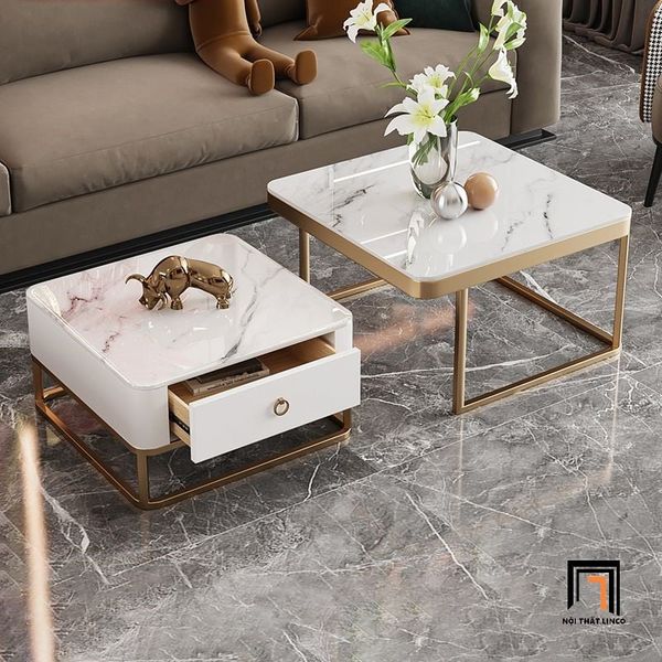 cặp bàn sofa vuông xinh xắn, cặp bàn sofa vuông kiểu dáng hiện đại cho phòng khách