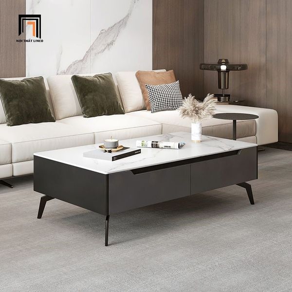 bàn sofa phòng khách chữ nhật 1m x 50, bàn sofa hiện đại mặt đá trắng