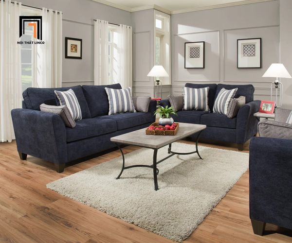 bộ ghế sofa phòng khách sang trọng, bộ ghế sofa văng vải nỉ cho văn phòng, set ghế 1m9 vs 90cm giá rẻ