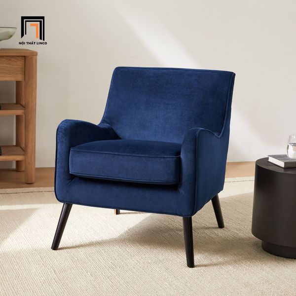 ghế sofa đơn giá rẻ, sofa đơn vải nhung màu xanh đậm, sofa đơn sang trọng 1 nệm ngồi