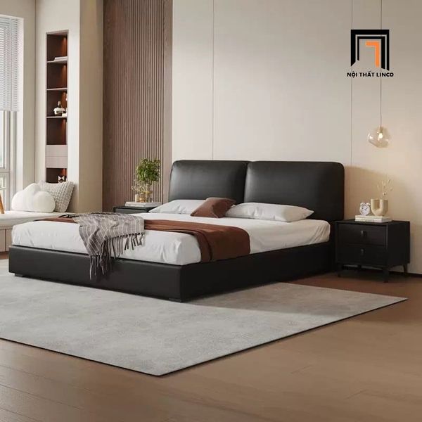 giường, giường ngủ bọc da, giường ngủ sang trọng, giường ngủ căn hộ chung cư, giường ngủ 1m6 x 2m