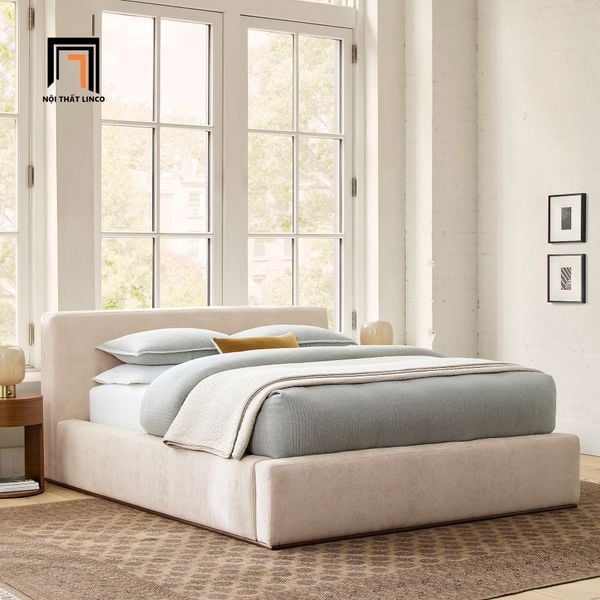 giường, giường ngủ bọc nệm xinh xắn, giường ngủ giá rẻ, giường ngủ 1m6 x 2m cho căn hộ chung cư