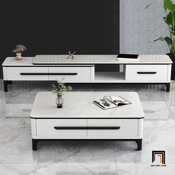 bàn sofa phòng khách hiện đại, bàn sofa 1m x 50 2 hộc kéo