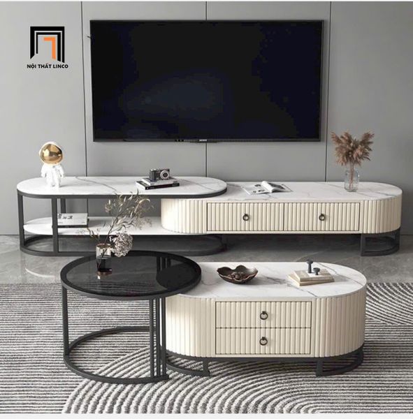 cặp bàn trà phòng khách gia đình xinh xắn, cặp 2 bàn sofa cho không gian diện tích lớn