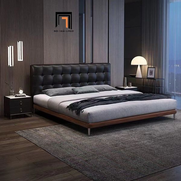 giường, giường ngủ giật lún nổi bật, giường ngủ cao cấp, giường ngủ 1m6 x 2m sang trọng