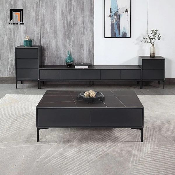 bàn sofa gia đình mặt đá đen chữ nhật 1m x 50, bàn sofa phòng khách màu đen