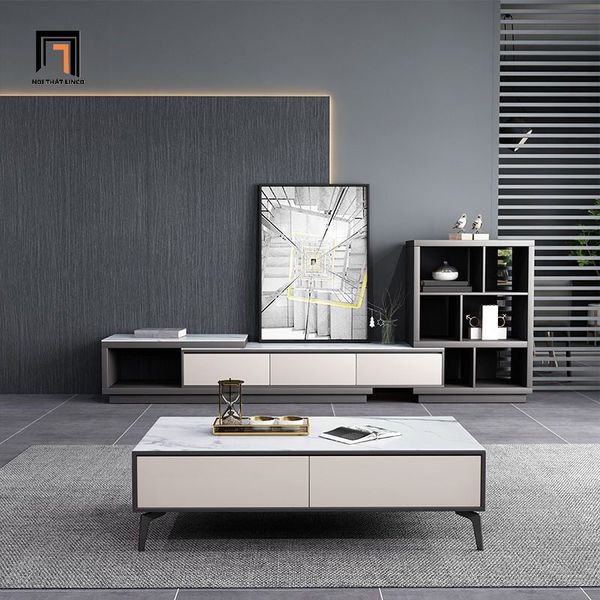 bàn sofa hình hộp chữ nhật 1m x 50, bàn sofa phòng khách mặt đá trắng vân mây