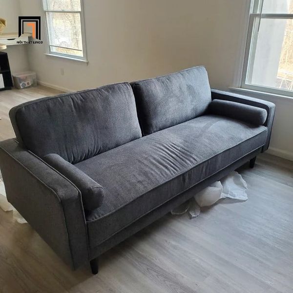 ghế sofa băng dài 1m8 màu xám, sofa băng nhỏ gọn cho căn hộ chung cư giá rẻ