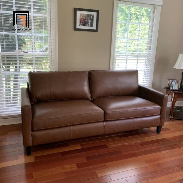 sofa, ghế sofa, sofa băng, sofa văng, sofa da Pu nâu, ghế sofa gia đình, sofa băng dài 1m9, sofa da