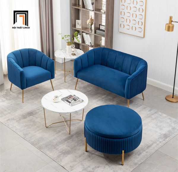 bộ ghế sofa phòng khách đặt sảnh chờ shop tiệm, set ghế sofa vải nhung mềm