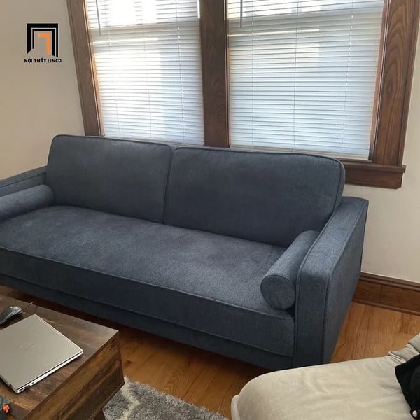 ghế sofa băng dài 1m8 màu xám, sofa băng nhỏ gọn cho căn hộ chung cư giá rẻ