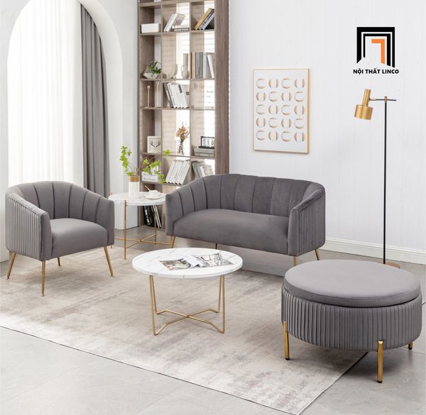 bộ ghế sofa phòng khách đặt sảnh chờ shop tiệm, set ghế sofa vải nhung mềm