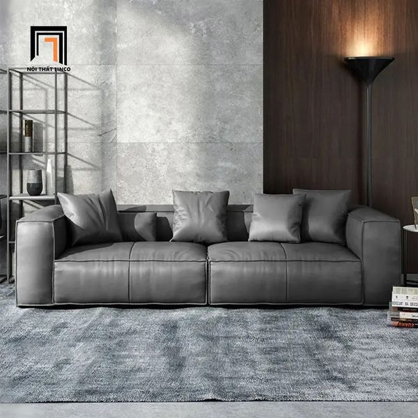 bộ ghế sofa góc L phòng khách sang trọng, sofa góc 2m4 x 1m6 bọc da công nghiệp