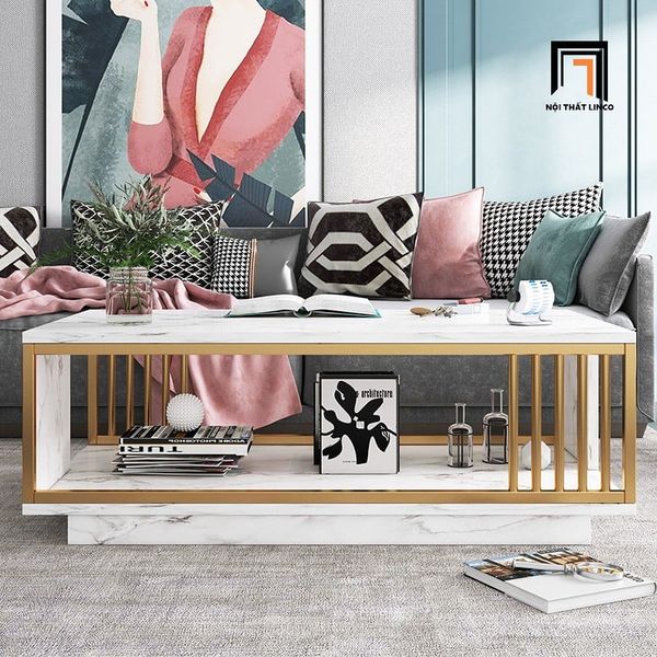 bàn sofa mặt đá xám chữ nhật 1m x 50, bàn sofa hiện đại cho căn hộ chung cư