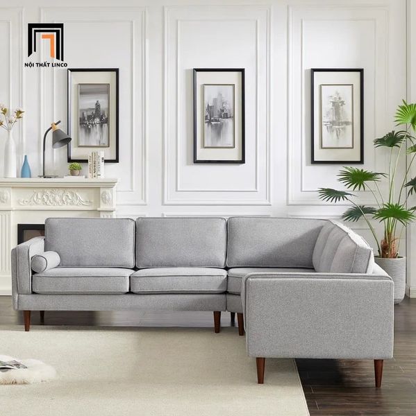 bộ ghế sofa góc L 2m4 x 2m4 vải nỉ phòng khách, sofa góc L diện tích lớn