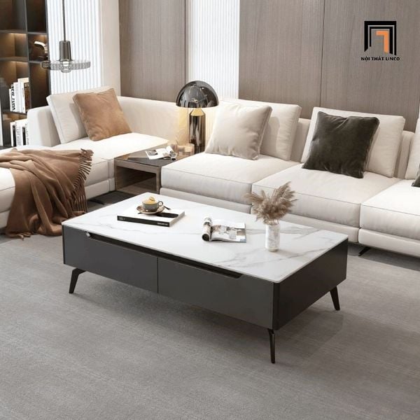 bàn sofa phòng khách chữ nhật 1m x 50, bàn sofa hiện đại mặt đá trắng