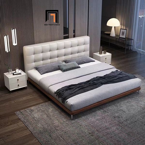 giường, giường ngủ giật lún nổi bật, giường ngủ cao cấp, giường ngủ 1m6 x 2m sang trọng