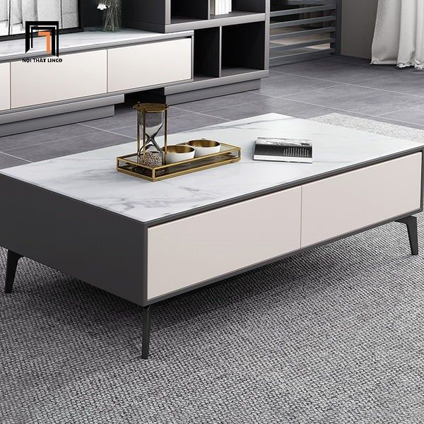 bàn sofa hình hộp chữ nhật 1m x 50, bàn sofa phòng khách mặt đá trắng vân mây