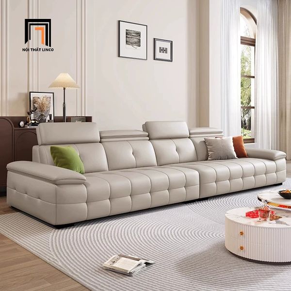 sofa, ghế sofa, sofa băng da 3m, ghế sofa xám trắng, sofa băng phòng khách, sofa băng cao cấp