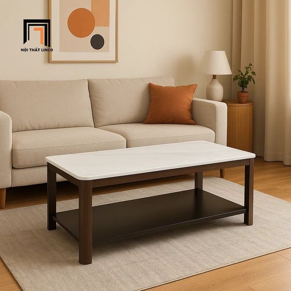 bàn sofa phòng khách chữ nhật mặt đá trắng, bàn sofa 1m x 50 phòng khách