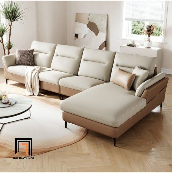 bộ ghế sofa góc L da công nghiệp, ghế sofa góc L phòng khách gia đình 3m x 1m6