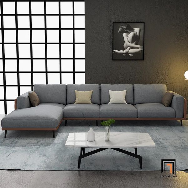 ghế sofa góc L 2m5 x 1m6, bộ ghế sofa góc phòng khách gia đình, ghế sofa góc L kiểu dáng sang trọng