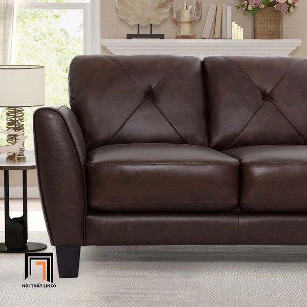 bộ ghế sofa bọc da Pu màu nâu, set ghế sofa phòng khách cao cấp