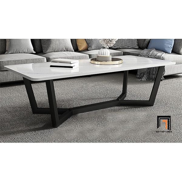 bàn sofa mặt đá chữ nhật trắng 1m x 50, bàn trà gia đình cao cấp