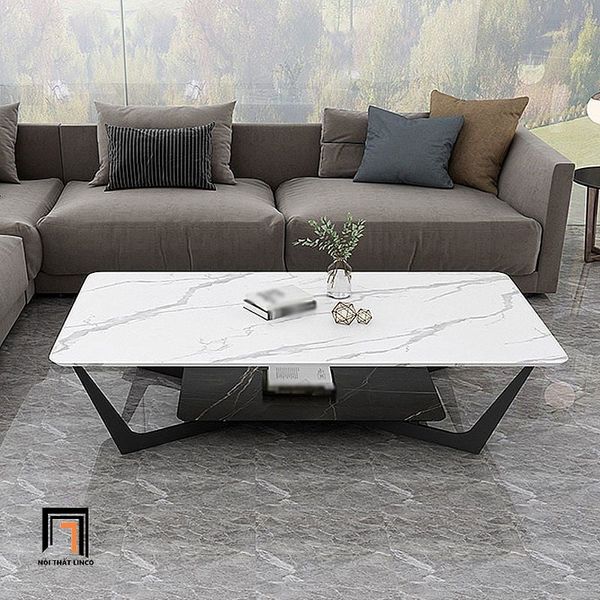 bàn sofa phòng khách mặt đá 2 tầng, bàn sofa cao cấp hiện đại mặt đá