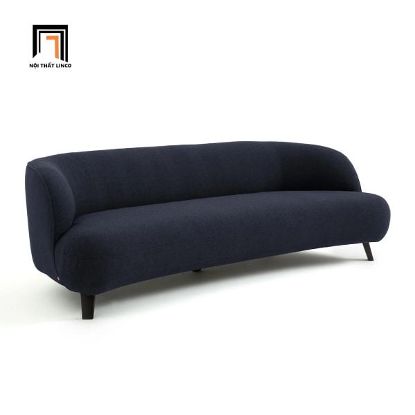 ghế sofa băng cong 2m4, sofa văng cong gia đình giá rẻ, sofa băng màu xanh đậm