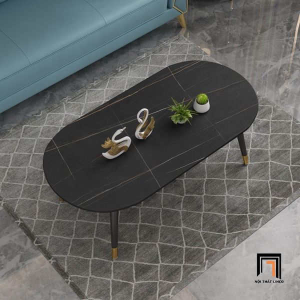 bàn sofa phòng khách hình oval, bàn sofa 1m x 50 mặt đá giá rẻ