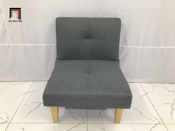 ghế sofa đơn mini màu xám đậm, sofa đơn gấp gọn 1 người ngồi màu xám lông chuột