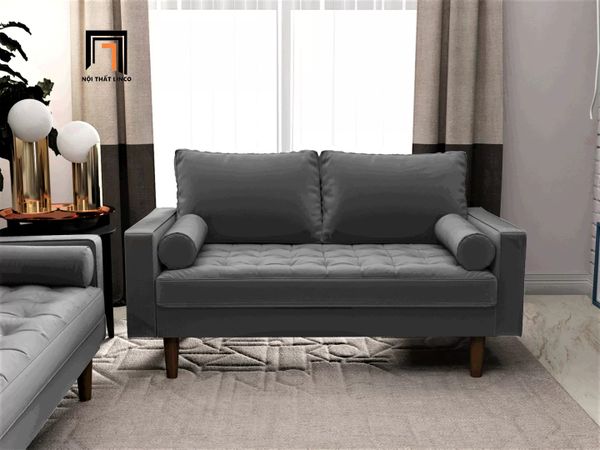 bộ ghế sofa phòng khách gia đình, sofa phòng khách giá rẻ, sofa phòng khách màu xám đậm vải nhung