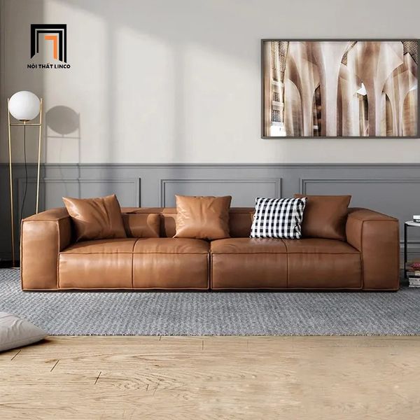 bộ ghế sofa góc L phòng khách sang trọng, sofa góc 2m4 x 1m6 bọc da công nghiệp