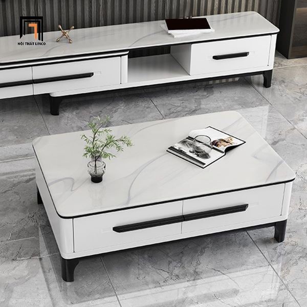 bàn sofa phòng khách hiện đại, bàn sofa 1m x 50 2 hộc kéo