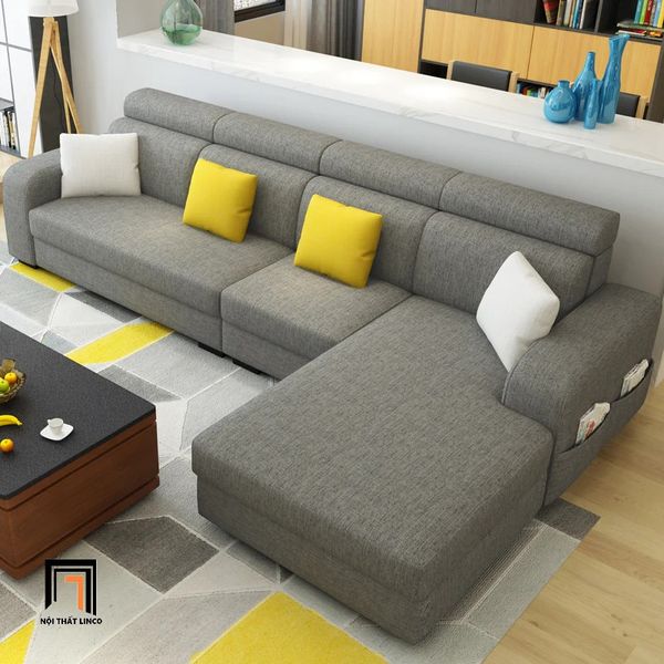 ghế sofa góc chữ l 3m2 x 1m8, sofa góc gia đình diện tích lớn giá rẻ, sofa góc gật gù thư giãn