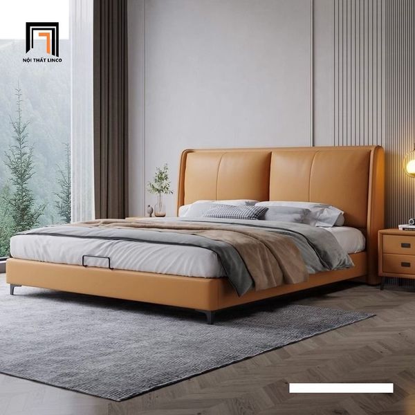 giường, giường ngủ bọc da, giường ngủ da công nghiệp, giường ngủ 1m6 x 2m, giường sang trọng