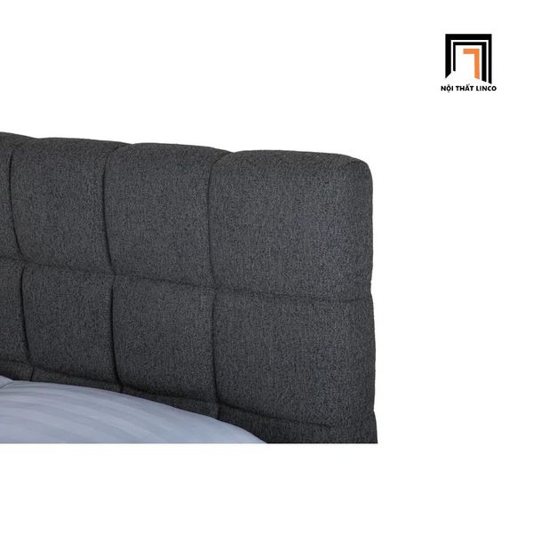 giường, giường ngủ bọc nệm, giường ngủ màu xám đen, giường ngủ bọc nệm kiểu dáng sang trọng