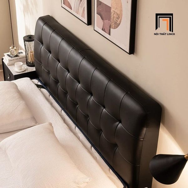 giường, giường ngủ giật lún nổi bật, giường ngủ cao cấp, giường ngủ 1m6 x 2m sang trọng