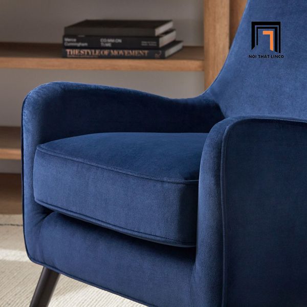 ghế sofa đơn giá rẻ, sofa đơn vải nhung màu xanh đậm, sofa đơn sang trọng 1 nệm ngồi