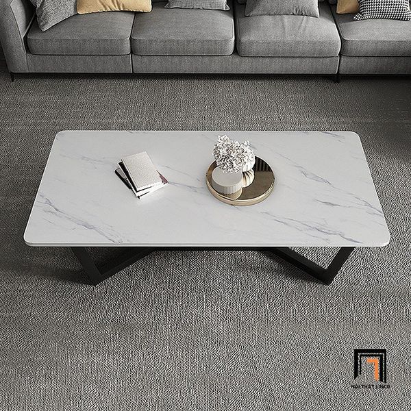 bàn sofa mặt đá chữ nhật trắng 1m x 50, bàn trà gia đình cao cấp