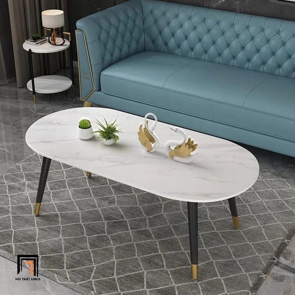 bàn sofa phòng khách hình oval, bàn sofa 1m x 50 mặt đá giá rẻ